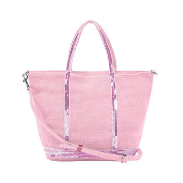 VANESSA BRUNO Cabas Pailletten Leinen Reisverschluss Tote Bag Small S V40435 480 144731973 [P]
