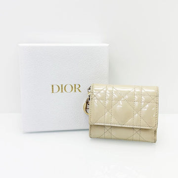 Dior Beige Cannage Enamel Wallet 5VDIW25551 133624744 [P]
