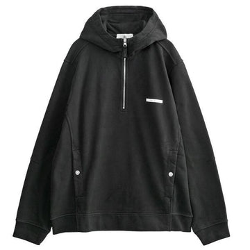 STONE ISLAND オーガニックコットンフリースハーフジップフーディスウェットシャツ 150260007 [P]