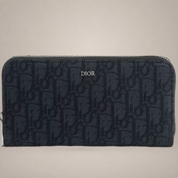 DIOR ジッパー長財布 ブラックオブリークジャカード 126805000 [P]