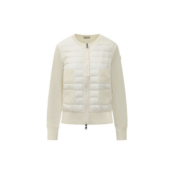 Moncler Women's Logo Patch Knit Mix Lightweight Padding Jacket White 9B510 00 A9018 034 159272373 [P]
