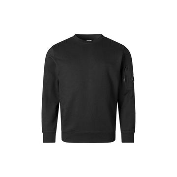 CP Company Diagonal Crew Neck Sweatshirt with Lens Badge Black 159272398 [P]