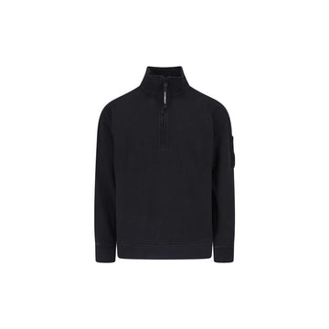 CP Company Brushed Cotton Half Zip Sweatshirt Black 21CMSS020A 006372M 999 159272402 [P]