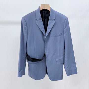 DIOR テーラードベルトコットンブルゾンジャケットブルー 52 159274468 [P]