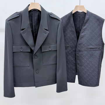 DIOR オブリークベストブレザージャケット ブラック 52 159274480 [P]