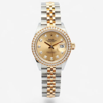 ROLEX デイトジャスト28 新型コンビオリジナルダイヤシャンパンゴールド女性用時計 2017年モデル 159274500 [P]
