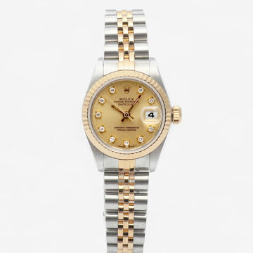 ROLEX デイトジャスト 26 69173 アフターダイヤ テンポイント レディース コンビ 時計 1990年製 159274502 [P]