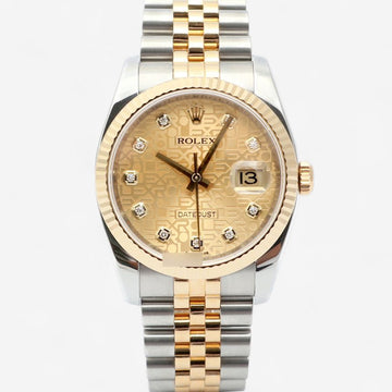 ROLEX オリジナルダイヤコンピューターダイアルデイトジャスト36 メンズコンビ腕時計 2008年モデル 159274508 [P]