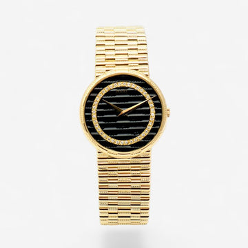 PIAGET ジュビリーダイヤルブラックオリジナルダイヤトラディション8015限定版クォーツレディースゴールドウォッチ1990年代 159274519 [P]