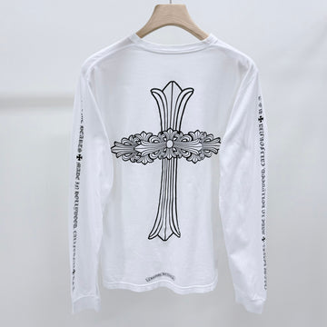 CHROME HEARTS セメテリー クロス ロングスリーブ Tシャツ ホワイト 159274573 [P]
