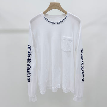 CHROME HEARTS ネックロゴスクリプトロングスリーブTシャツ ホワイト 159274579 [P]