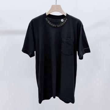 CHROME HEARTS ネックロゴコットン半袖Tシャツ ブラック 159274591 [P]