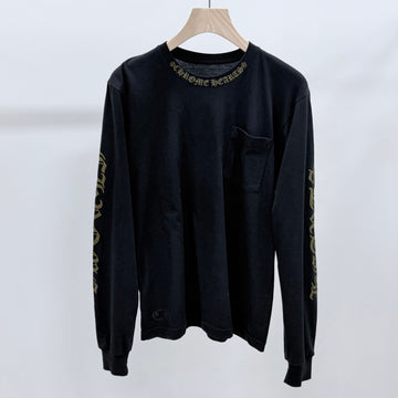 CHROME HEARTS ネックロゴスクリプト ロングスリーブ Tシャツ ブラック 159274757 [P]