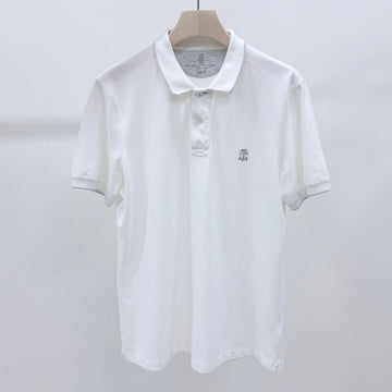 Brunello Cucinelli Cotton Logo Short Sleeve Polo Shirt 159275592 [P]