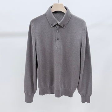 BRUNELLO CUCINELLI [S+ Kategorie/48] Cashmere-Strickpoloshirt Grau 159275623 [P]