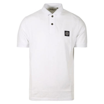 Stone Island Stone 24SS Logo Patch Slim Fit Polo T-Shirt White 80152SC17 A0001 92380583 [P]