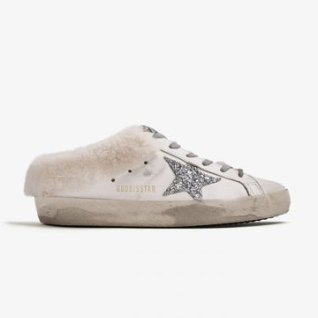 Golden Goose Superstar Shearling Lining Glitter Star Sneakers Mule 156552502 [P]