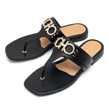 SALVATORE FERRAGAMO 間違いなくサンダル RIKIS-10 NERO 753927 35022595 [P]