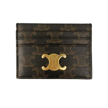Celine Triope Gold Logo Card Case 158978343 [P]