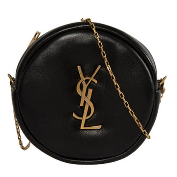 SAINT LAURENT 25SS ゴールドモノグラムラウンドクロスバッグ ブラック 787935 AACX7 1000 125048259 [P]