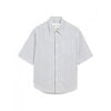 AMI Striped Cotton Short Sleeve Wide Shirt 159290245 [P]