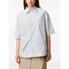 AMI Striped Cotton Short Sleeve Wide Shirt 159290245 [P]