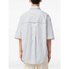 AMI Striped Cotton Short Sleeve Wide Shirt 159290245 [P]