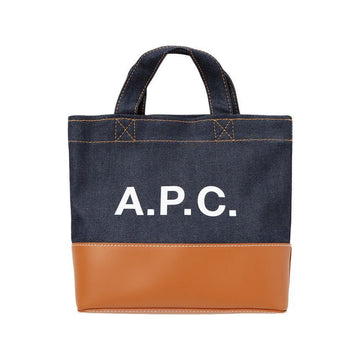 APC 26SS Logo Denim Axel Mini Tote Bag Navy Caramel M67009 CAF 150727014 [P]