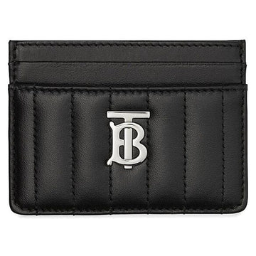 Burberry Lola Silver Logo Quilted Leather Card Holder Black 8064826 124399445 [P]