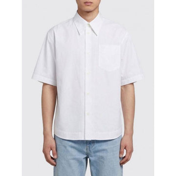 AMI Cotton Short Sleeve Collared Wide Shirt 26SS White 159290401 [P]