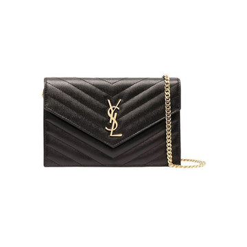 SAINT LAURENT 26SS Goldene Monogramm Matelassé Kette Tasche Schwarz 742920 BOW01 1000 150726859 [P]