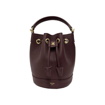 CELINE 26SS トリオペ ティン クララ バケットバッグ ディープバーガンディ 121673 DPJ 28DG 150635424 [P]