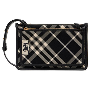 BURBERRY Sling Check Jacquard Crossbody Bag Schwarz 8098198 118709600 [P]