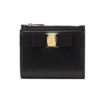 Salvatore Ferragamo 26SS Gold-tone Vara Bow Compact Coin Wallet Black 22-E009 0734500 150622419 [P]