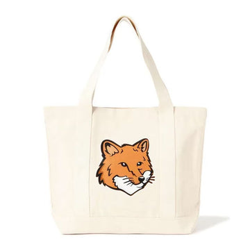 MAISON KITSUNE 24FW フォックスヘッドプリント トートバッグ エクリュ LW05101WW0050 P700 114555617 [P]