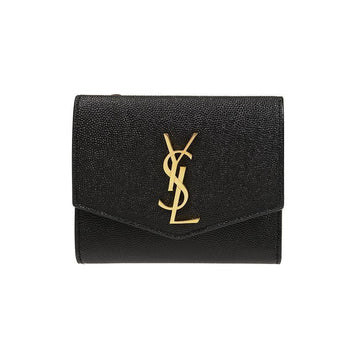 Saint Laurent 26SS Gold Logo Uptown Compact Wallet Black 582296 1GF0J 1000 150622511 [P]