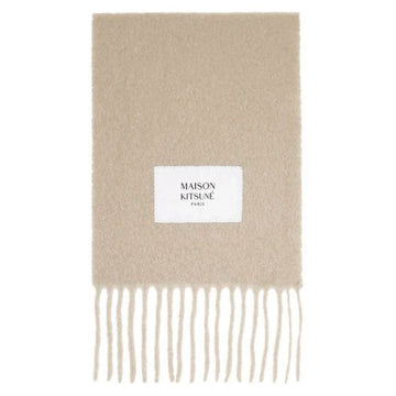 Maison Kitsune Alpaca Fringe Scarf Dark Beige LW06206WA0022 P255 110883640 [P]