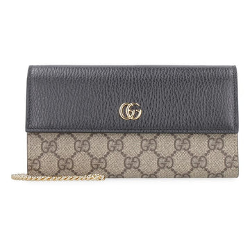 GUCCI GG Marmont Lange Geldbörse mit Kette Schwarz 546585 17WAG 1283 105711588 [P]