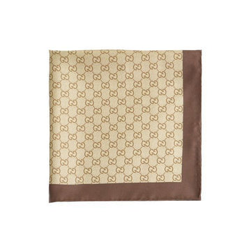 GUCCI 26SS GG プリント ツイル カレ スカーフ ブラウンライトブラウン 865257 3G001 9965 158752100 [P]