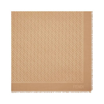 Fendi Wool Silk Blend Scarf Camel FXT069 AJW7 F0QB8 150552700 [P]