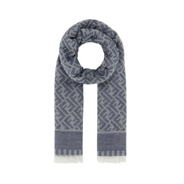 Fendi 25FW FF Jacquard Scarf Blue FXT333 AV9K F04V6 150552682 [P]
