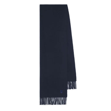 Maison Kitsune Fox Head Patch Wool Scarf Ink Blue MM06201BT3004 P476 84813441 [P]