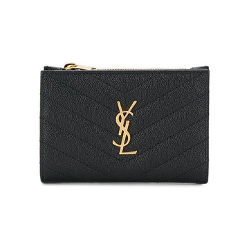 Saint Laurent 25FW Gold Monogram Matelassé Coin Wallet Black 668287 BOW01 1000 150552836 [P]