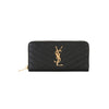 Saint Laurent Monogram Zip Long Wallet Black 358094 BOW01 1000 150552794 [P]
