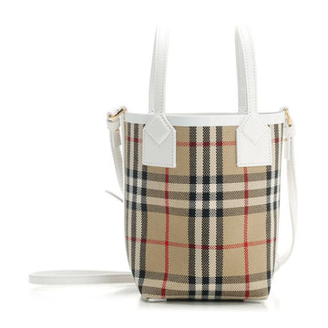 Burberry Vintage Check London Mini Tote Bag Archive Beige White 8072348 72619031 [P]