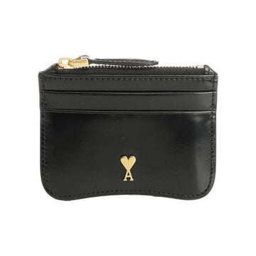 AMI Heart Logo Glazed Leather Coin Purse Black 158346239 [P]