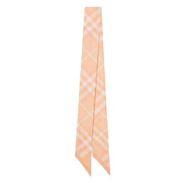 BURBERRY ラージヴィンテージリバースチェックシルクスキニースカーフピーチ 8083299 72618756 [P]