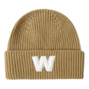MaxMara 23FW ALBEN Logo Patch Wool Beanie Beige 2355760634 003 60317238 [P]