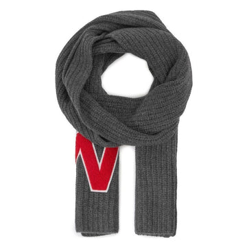 MaxMara 23FW BARDIES Shearling Logo Patch Scarf Dark Grey 2357460434 006 60317228 [P]