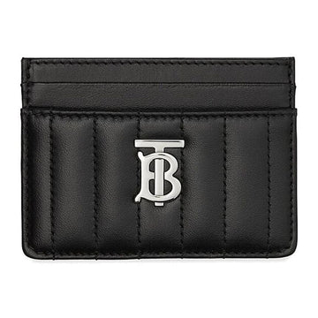BURBERRY LOLA シルバー ロゴ キルティング パディング カードケース ブラック 8064826 57671011 [P]